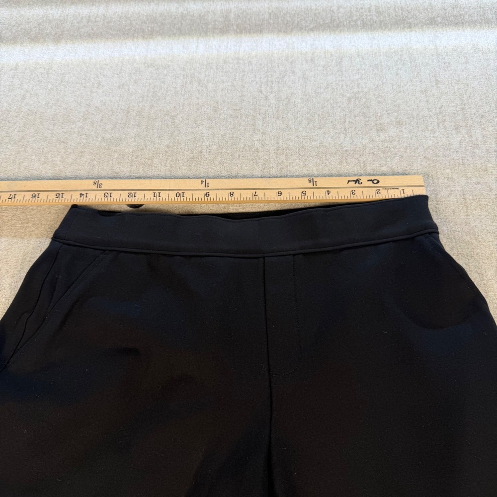 Spanx The Perfect Pant Women Medium Petite Black Wide Leg Pull On Ponte Trousers - Picture 3 of 10
